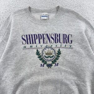 Vintage Shippensburg University Mom‎ Sweatshirt Large/XL Gray Crewneck USA 90s